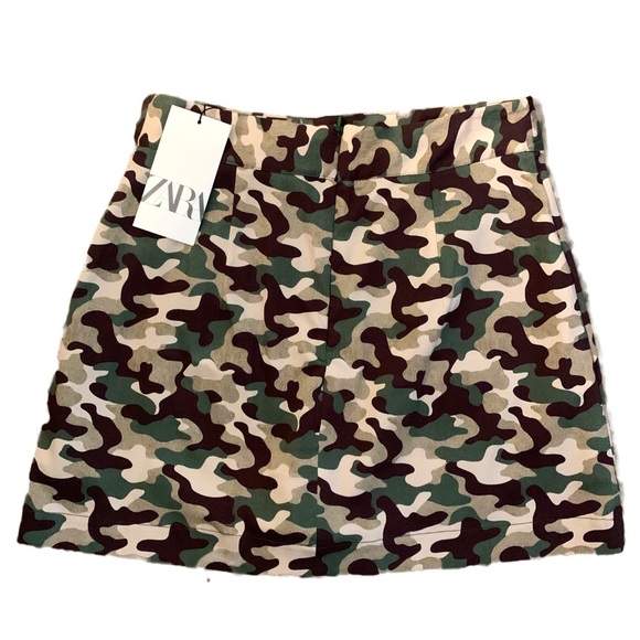 Zara Mini Skort Small NEW Camouflage - Picture 3 of 9